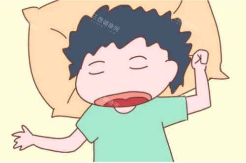 小孩子张嘴睡觉卡通图