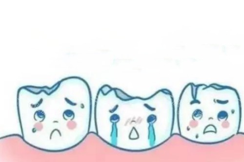 牙齿缺损卡通展示图